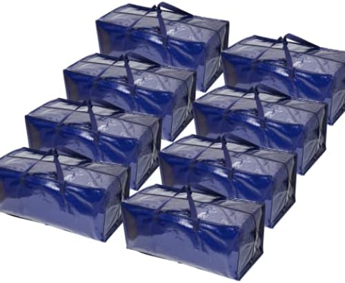 קופסא ארהב שקיות תנועה כבדות 29.1 x 14.2 x 13 , חבילה של 8 - גדול במיוחד | טוטס נע פלסטיק כחול